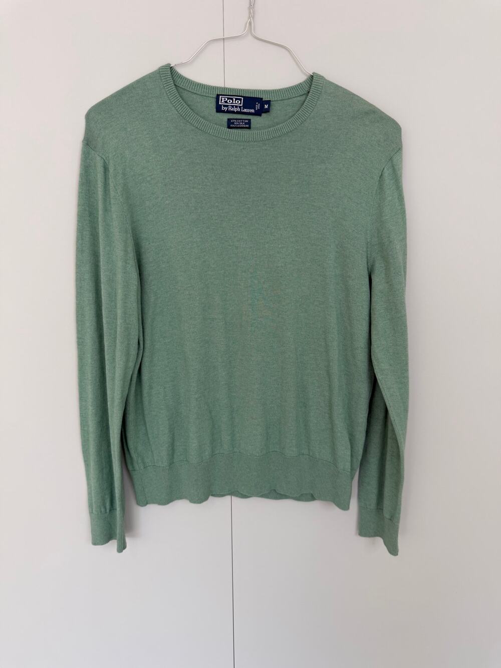 POLO by RALPH LAUREN Men's Cotton Silk Cashmere Blend Crewneck Sweater Green